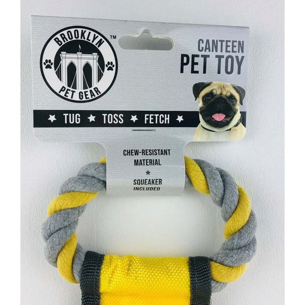 Canteen Dog Toy Squeaker Fetch Toss Tug Play 13